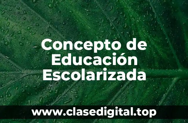 Concepto de Educación Escolarizada