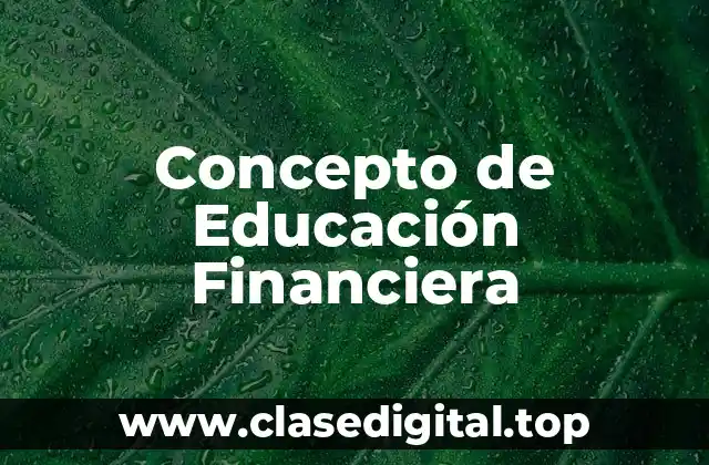 Concepto de Educación Financiera