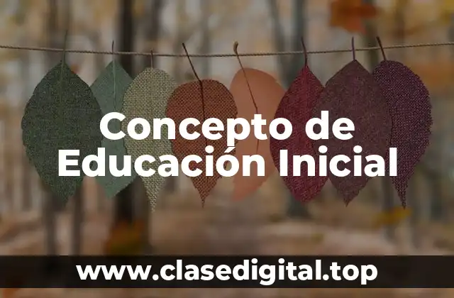 📗 Concepto de Educación Inicial