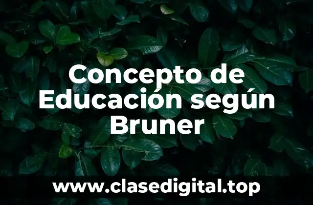 Concepto de Educación según Bruner