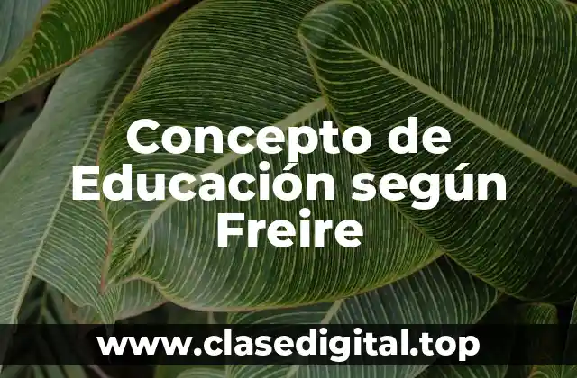 Concepto de Educación según Freire