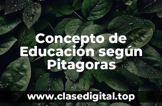 Concepto de Educación según Pitagoras