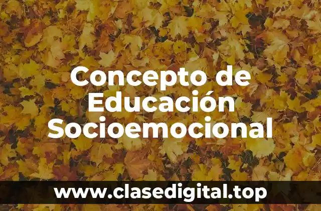 Concepto de Educación Socioemocional