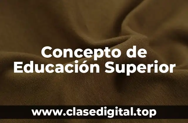 ➡️ Concepto de Educación Superior