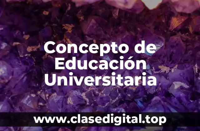 Concepto de Educación Universitaria