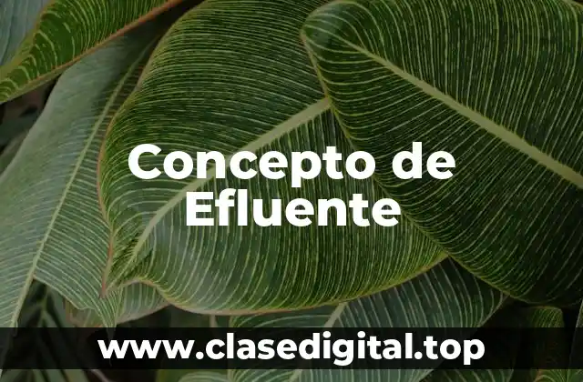 Concepto de Efluente