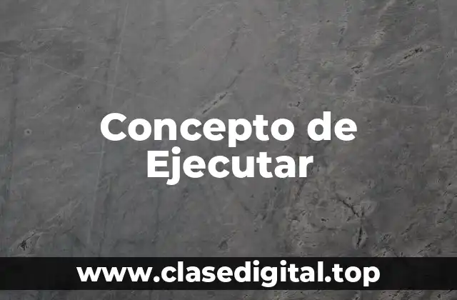 📗 Concepto de ejecutar