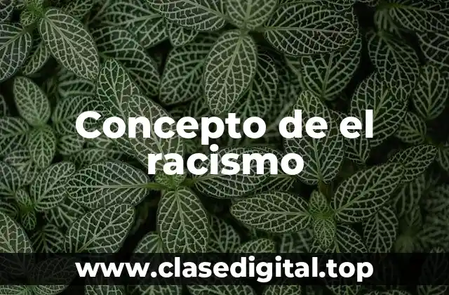 Concepto de el racismo
