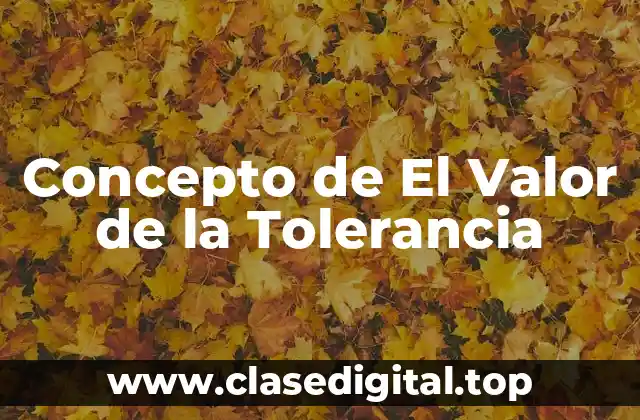 Concepto de El Valor de la Tolerancia