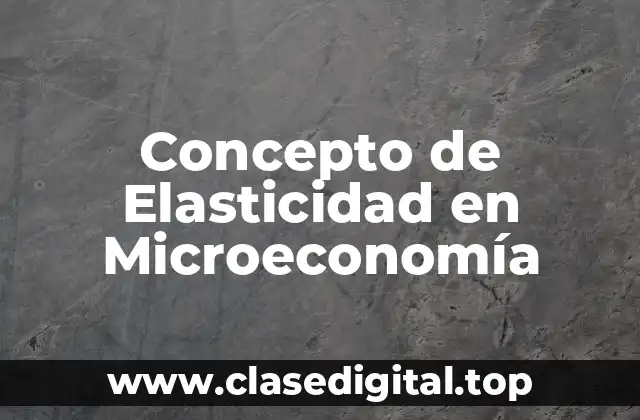 Concepto de Elasticidad en Microeconomía