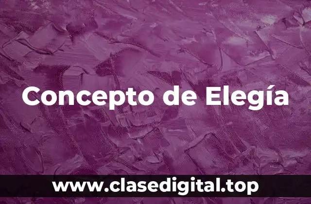 Concepto de Elegía