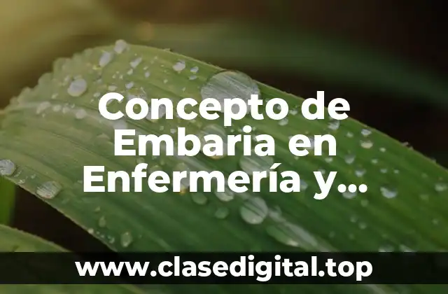Concepto de Embaria en Enfermería y ejemplos