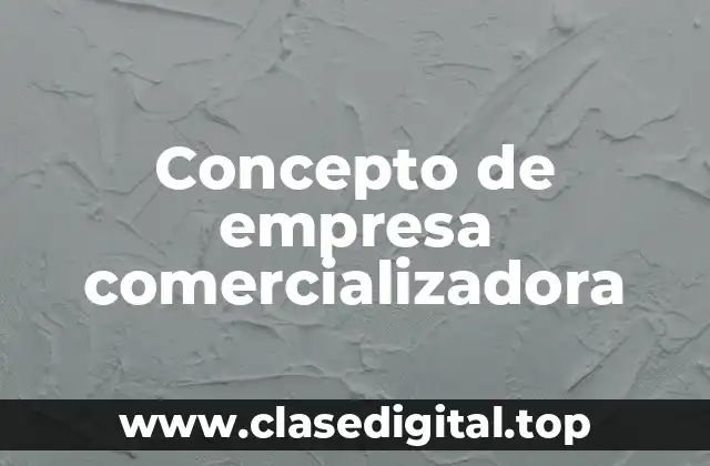 Concepto de empresa comercializadora