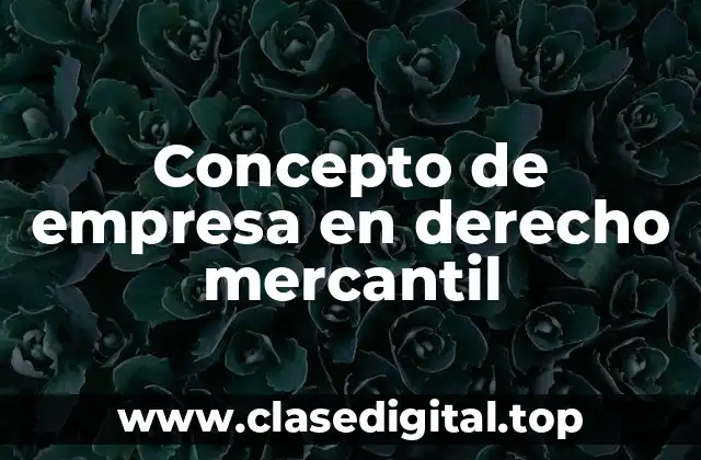 Concepto de empresa en derecho mercantil