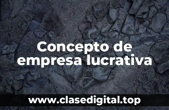 Concepto de empresa lucrativa