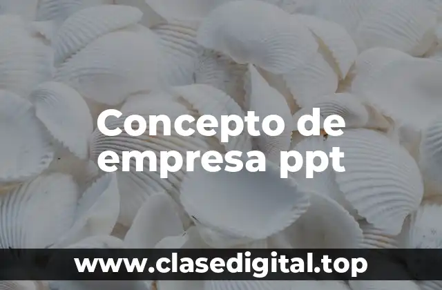 📗 Concepto de empresa ppt