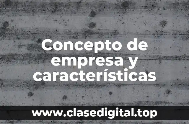 Concepto de empresa y características