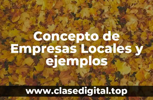 Concepto de Empresas Locales y ejemplos