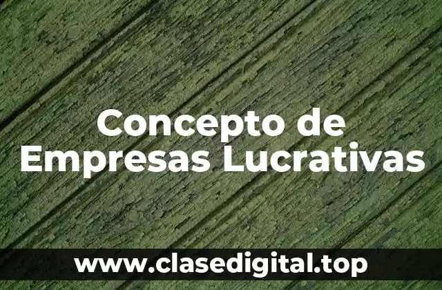 Concepto de Empresas Lucrativas
