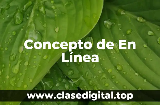 Concepto de En Línea