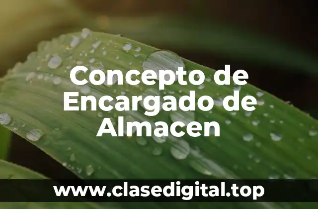 Concepto de Encargado de Almacen