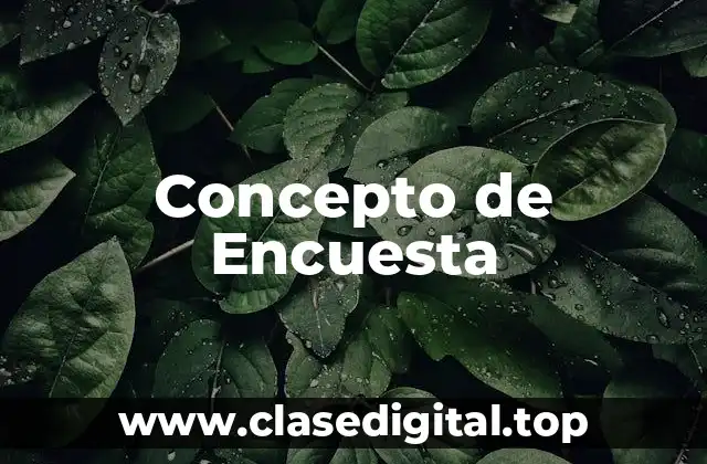 Concepto de Encuesta