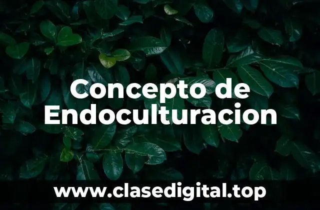 Concepto de Endoculturacion