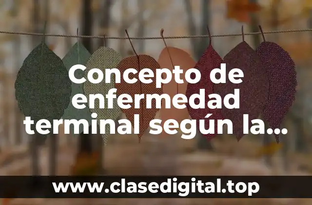 Concepto de enfermedad terminal según la OM