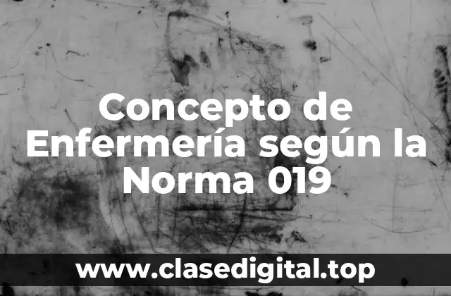 Concepto de Enfermería según la Norma 019