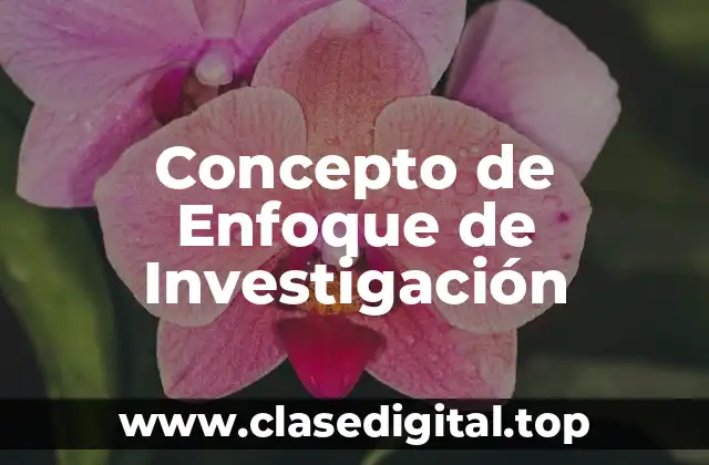 Concepto de Enfoque de Investigación