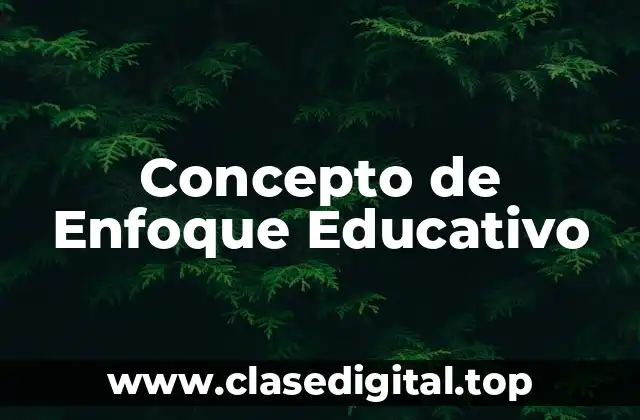 Concepto de Enfoque Educativo