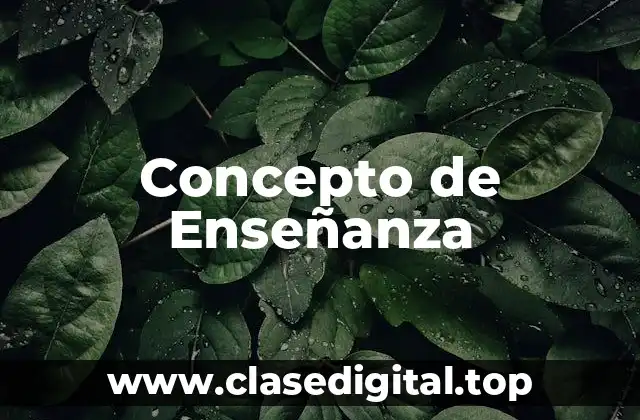 Concepto de Enseñanza