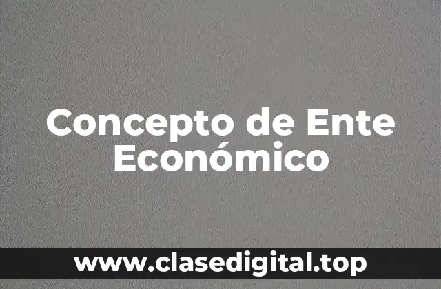 Concepto de Ente Económico