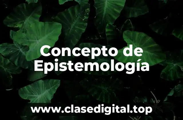 Concepto de Epistemología