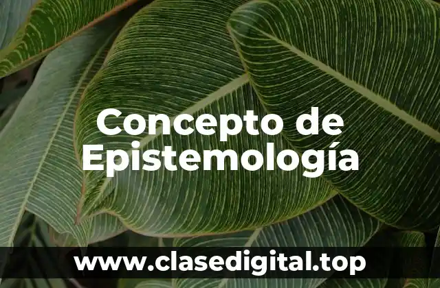 Concepto de Epistemología