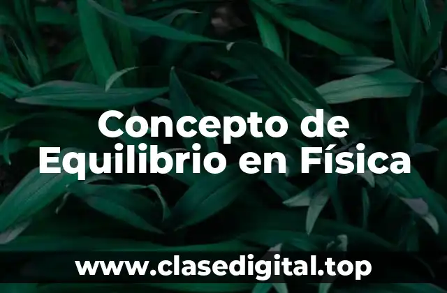 Concepto de Equilibrio en Física