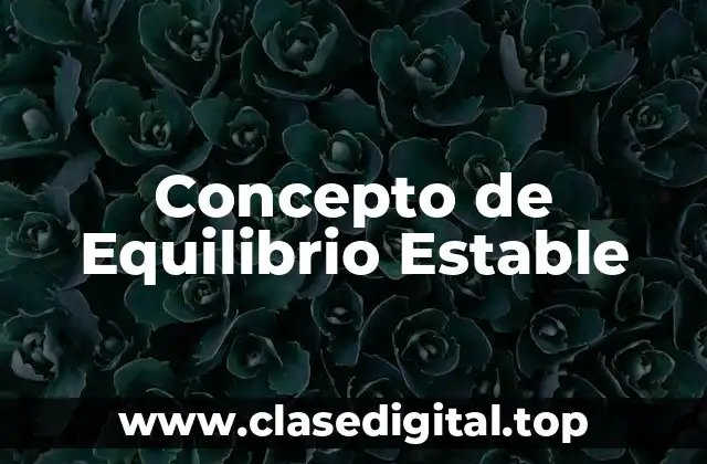 Concepto de Equilibrio Estable