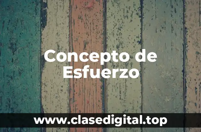 Concepto de Esfuerzo