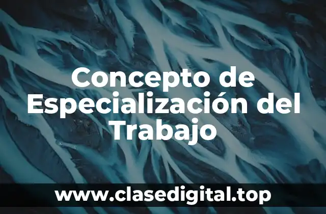Concepto de Especialización del Trabajo