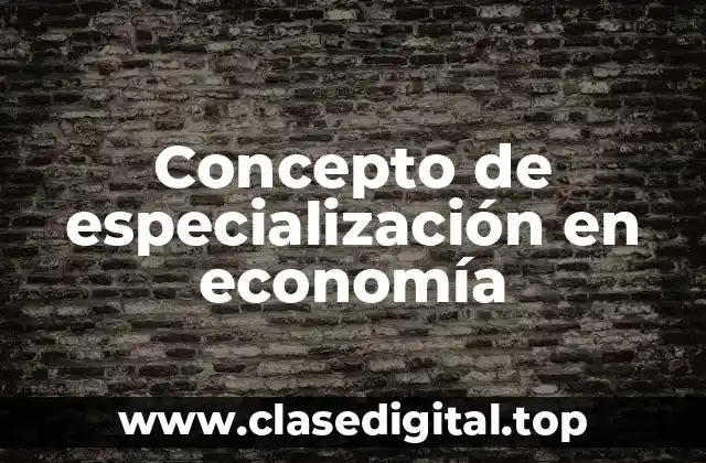 Concepto de especialización en economía