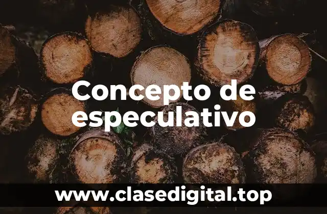 Concepto de especulativo