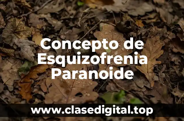 Concepto de Esquizofrenia Paranoide