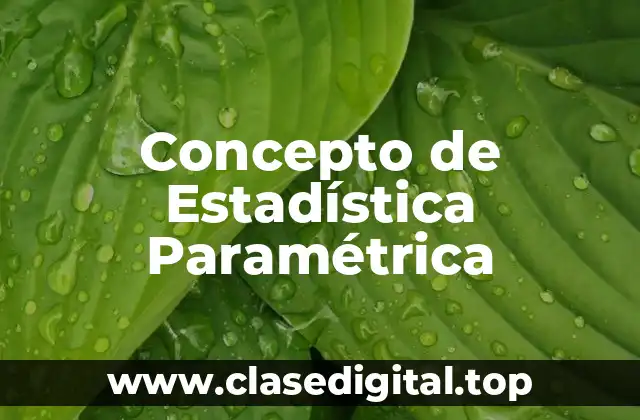 Concepto de Estadística Paramétrica