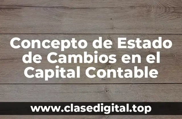 Concepto de Estado de Cambios en el Capital Contable