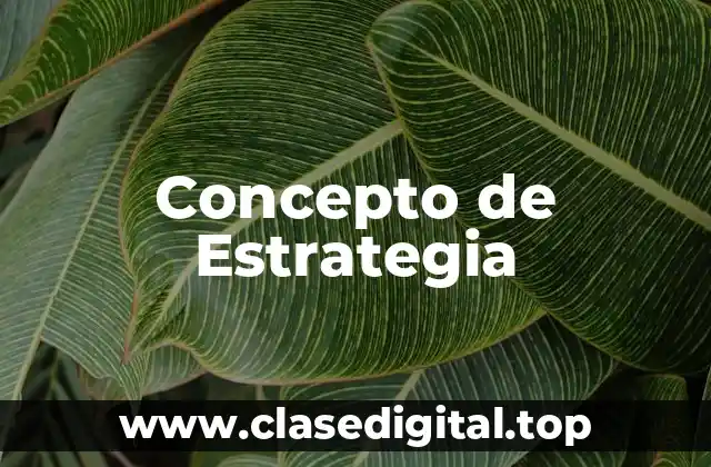 📗 Concepto de Estrategia