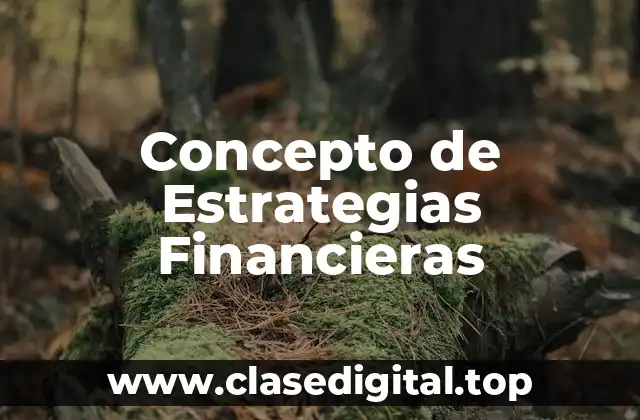 Concepto de Estrategias Financieras