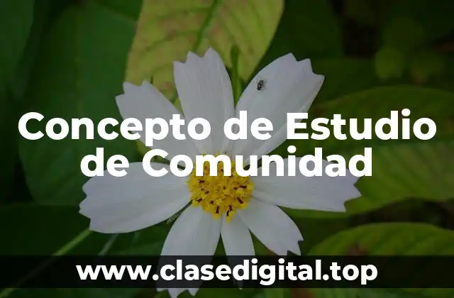Concepto de Estudio de Comunidad