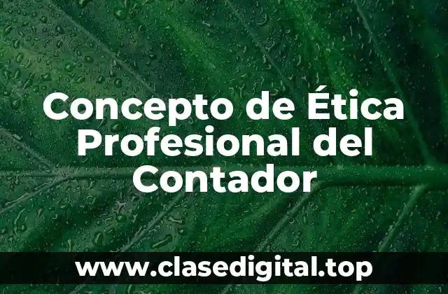 Concepto de Ética Profesional del Contador