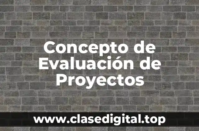 Concepto de Evaluación de Proyectos