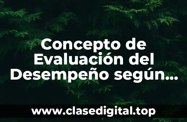 Concepto de Evaluación del Desempeño según Autores